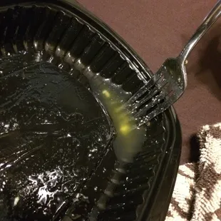 Grease from a half order of pasta