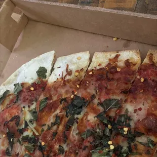 This is a cheese pizza. Where's the cheese? Really bummed by this... dry, stale and cold upon delivery.