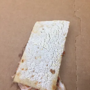 Raw dough from their "pizza"
