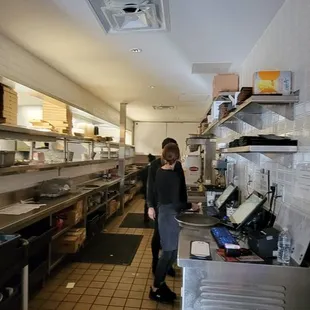 a woman in the kitchen