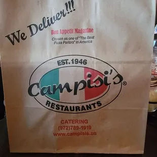 Very important a bag for our leftover so we can enjoy the meal later this week