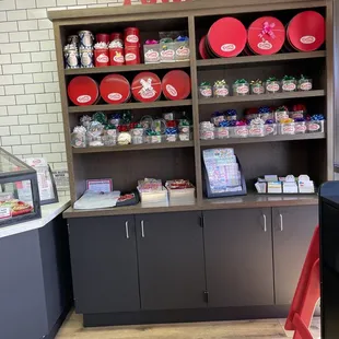 shelves of food
