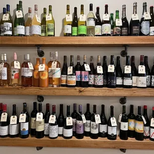 Bottles for sale, to drink there or to take home.