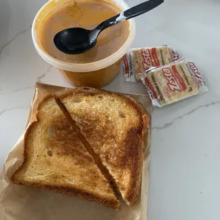 Tomato soup and Grilled Cheese