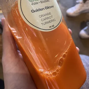 Orange carrot turmeric juice