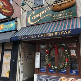 the front of the restaurant