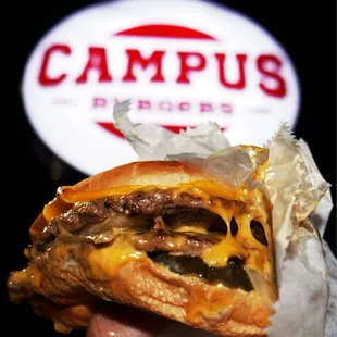 A Double Cheeseburger with the works.
