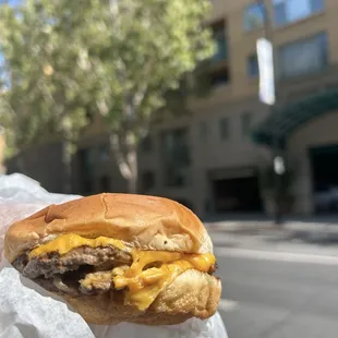 Double cheeseburger. If you&apos;re hungry this the one for you.