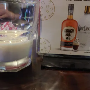 My cookie dough shot.  Noticeably different than the advertisement.