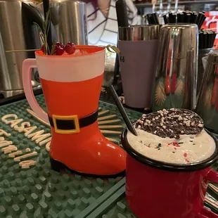 Christmas cocktails! I had the boozy hot chocolate &amp; it was delicious!