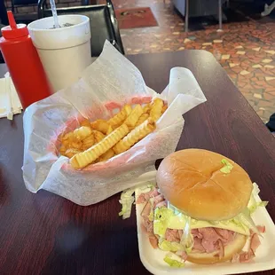 Cams Original Sugar-Flaked Ham Sandwich  French Fries Coke