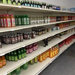 shelves of beverages