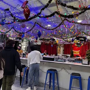 people at a christmas party