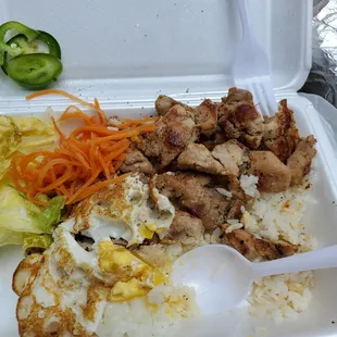 Chicken Rice Platter + 1 Fried Egg