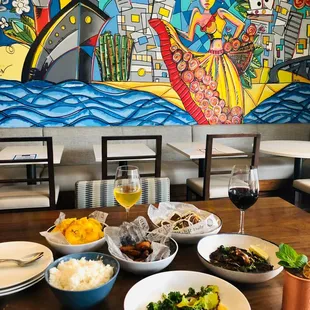 From our All Day Menu:  Vaca Frita, Pescado a la Plancha, Masas de Puerco   , Tostones, Amarillo, white rice &amp; Cuban style Black beans