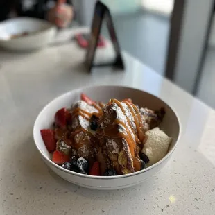 a bowl of food on a table