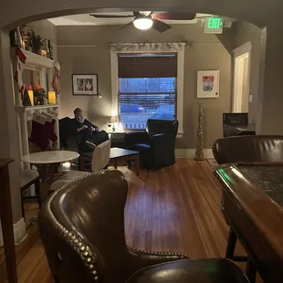 Sit all around the bar/house -- there's a back patio too for nice weather