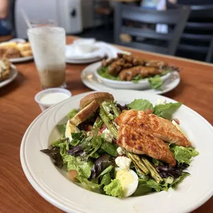 two plates of food on a table