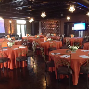 Set up for a corporate meeting