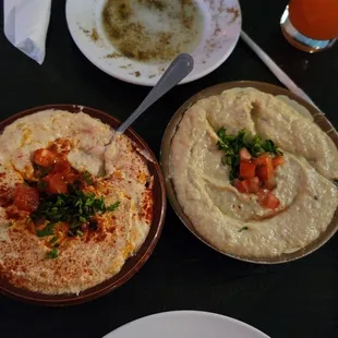 Hummus and baba ganoosh