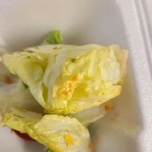 lettuce in a styrofoam container