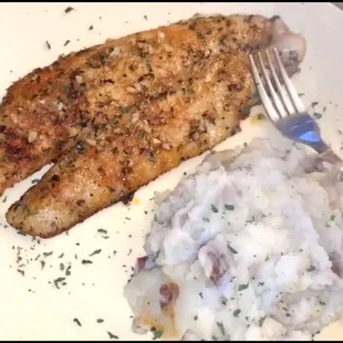 Blackened Grouper with Mashed Potatoes