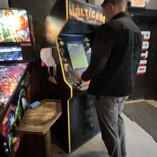 a man playing a video game