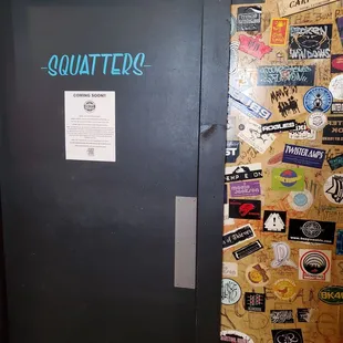 Eh-heh. Ladies room