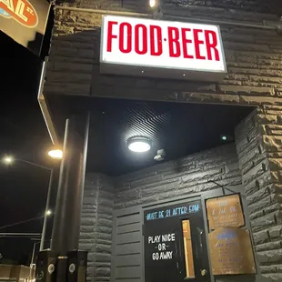 Outside of establishment