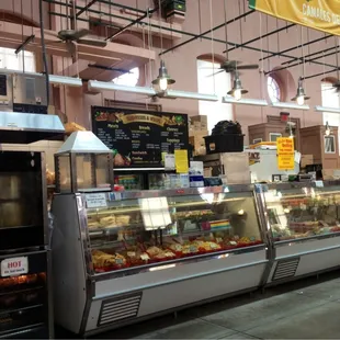 the interior of a deli