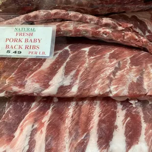 fresh pork baby back ribs