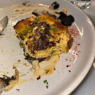Truffle and trumpet lasagna