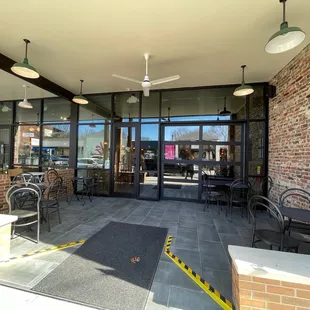 Seating outside of building