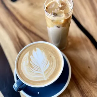 Cereal Milk Latte and an Iced Lavender Latte