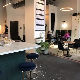 Great light in the space.  Private enough for a conversation or coffee date