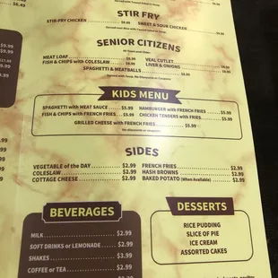 menu
