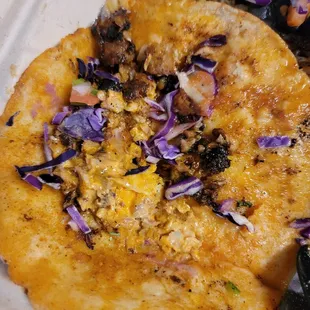 Scraped off the salsa to prove barely any fish. These tacos should be $1 each not $5 each!!