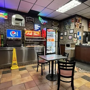 Drink area and Salsa Bar