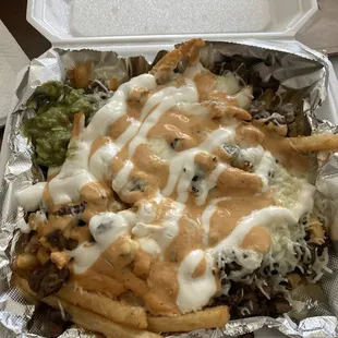 Cancun Fries with carne asada