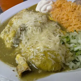 Chili verde omelette