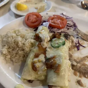 one jalapeño on my enchiladas no flavor gravy.