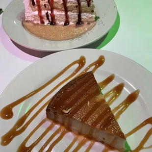 Flan and tres leches