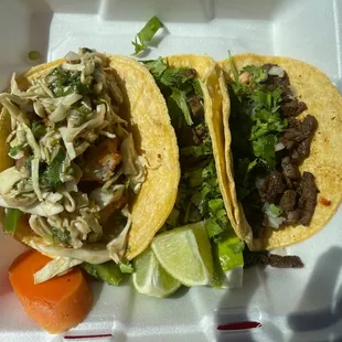 Street Taco and Shrimp Taco