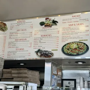 Menu as of April 2024
