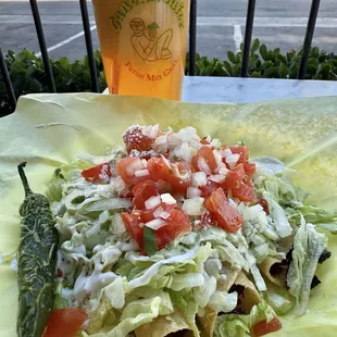 Beef Taquitos and a Cantaloupe Agua Fresca.