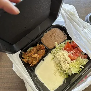 Where the meat should have gone to el Pollo loco for a tinga burrito