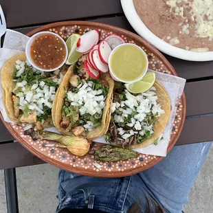 Camaron, Pescado, Asada Tacos