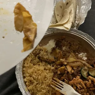 Finger from a rubber glove, found in the meal.