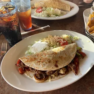 Fajita steak quesadilla