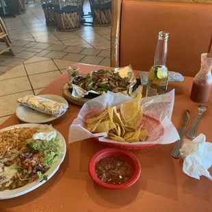 Dinner fajitas. All fixins' included